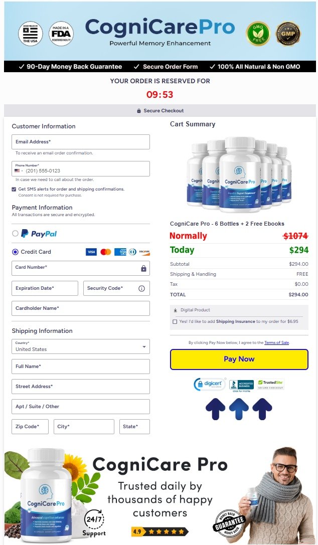 CogniCare Pro Official Website Secure Order Page